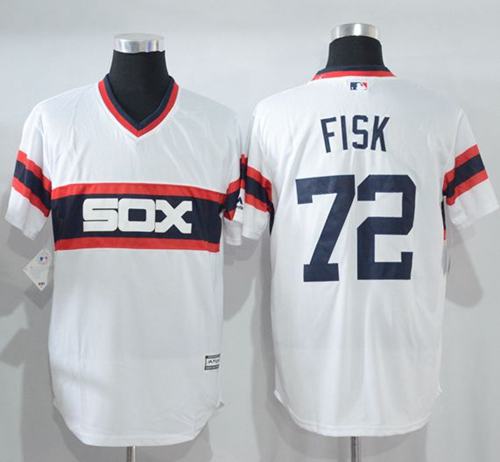 White Sox #72 Carlton Fisk White New Cool Base Alternate Home Stitched MLB Jersey - Click Image to Close